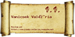 Vanicsek Valéria névjegykártya