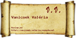 Vanicsek Valéria névjegykártya